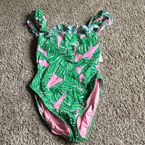 Lilly Pulitzer Other - Lilly Pulitzer Pink & Green Tropical Leaf One-Piece